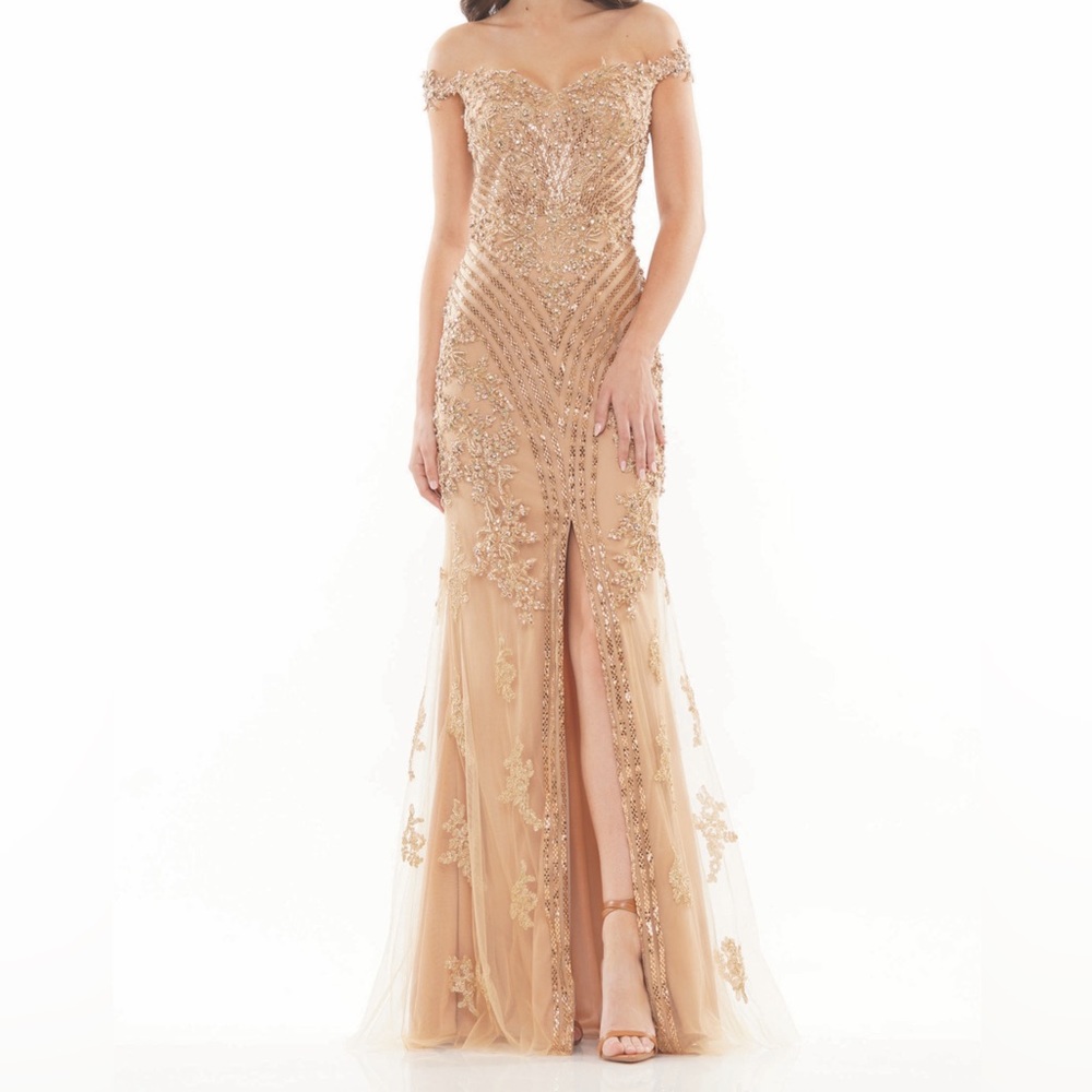 COPY - J131 Color Couture Dress in gold. Brand new & never worn.